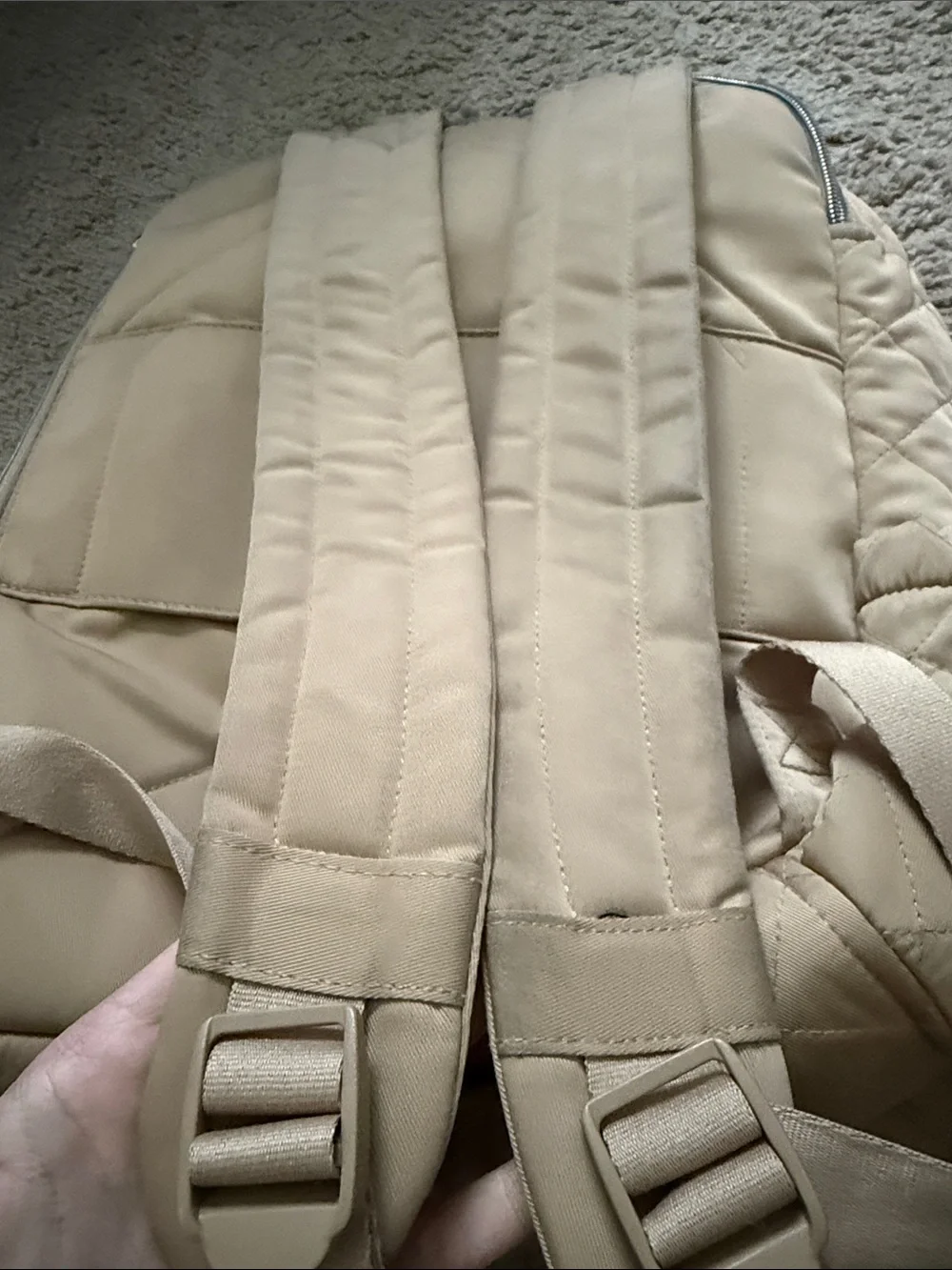 Vera Bradley Quilted Tan Laptop Backpack